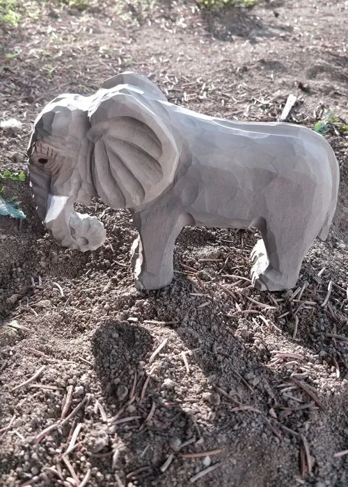Wudimals - Figurine Eléphant en bois - K-PLAY-3