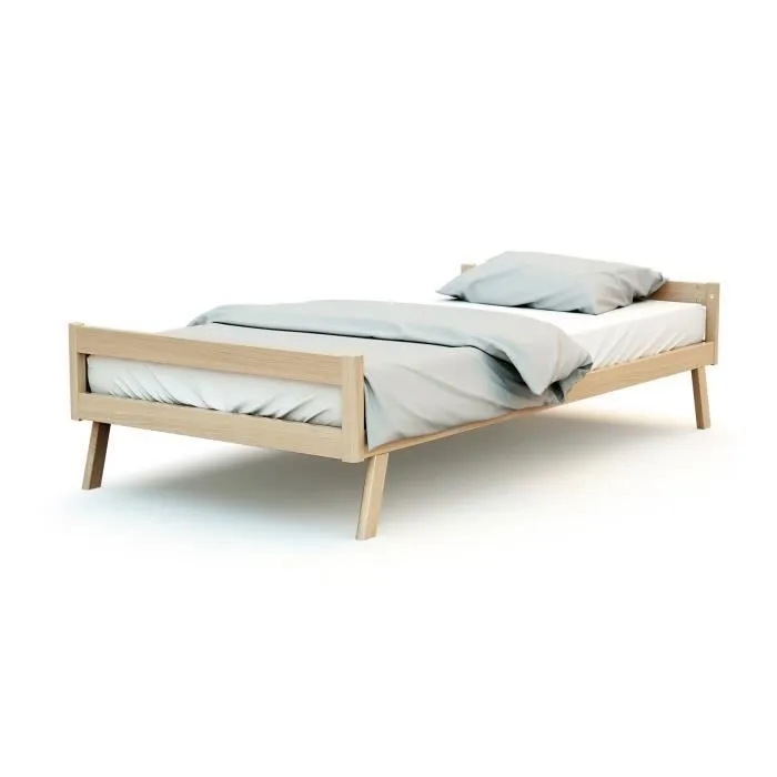 AT4 - Lit bébé évolutif 70x140 CONFORT en bois - Hêtre Verni-1