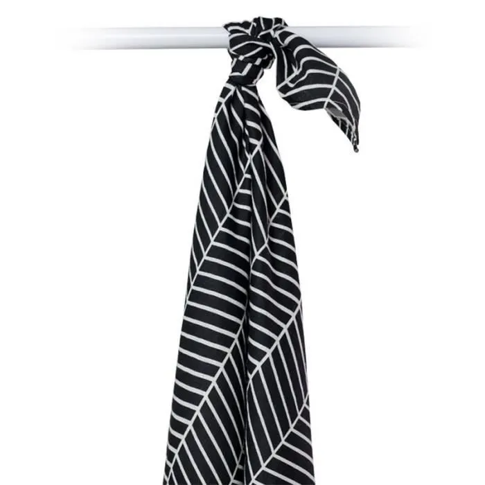 Lange en viscose de bambou et coton - Marque - Chevrons noirs - Grande taille - Mixte-1