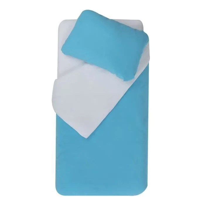 Parure de couette bicolore pour enfant Turquoise 100x140 cm-0