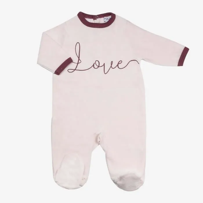 Pyjama bébé fille - TROIS KILOS SEPT - Velours doux - 75% coton - 9 mois - Rose-0