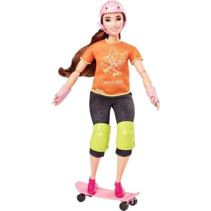 BARBIE Jeux Olympiques Tokyo 2020 Championne de Skateboard-0