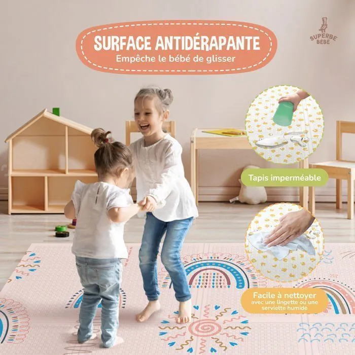 Tapis de Jeu en mousse, épais et pliable pour enfants - 180 x 120 x 1 cm - NORDIC | SUPERBE BEBE-3