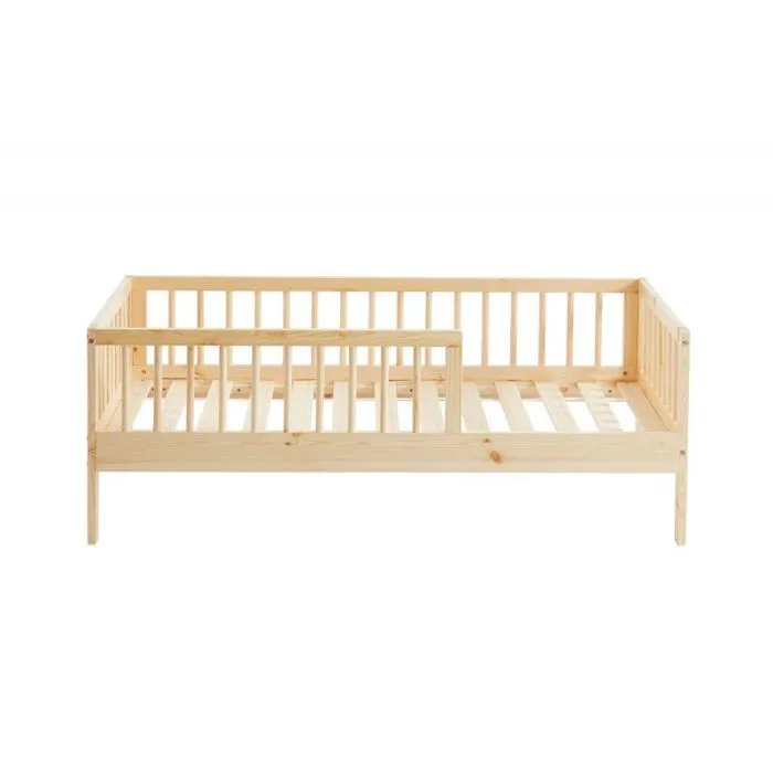 Lit Enfant Nid Douillet Pin Massif Beige 70x140 Laïba Kids-1