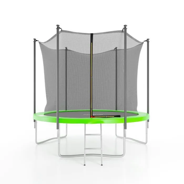 Trampoline de jardin ø244 cm- 8FT- Filet intérieur Vert-0