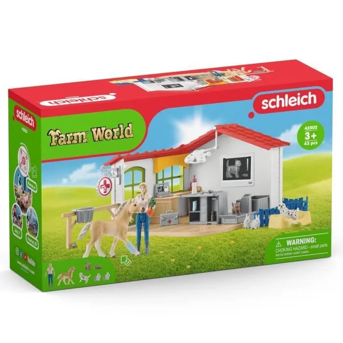 Cabinet vétérinaire avec animaux, coffret de 43 pièces avec figurine vétérinaire, animaux et accessoires, jouets animaux de la-7