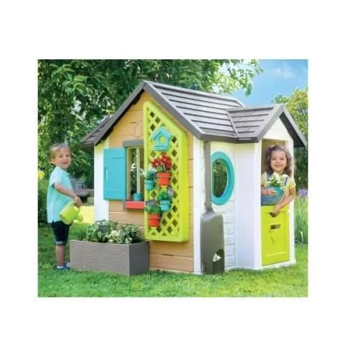 Smoby - Maison de jardin Garden House - 21 accessoires de jardinage - Récupérateur d'eau - Fabriqué en France-1