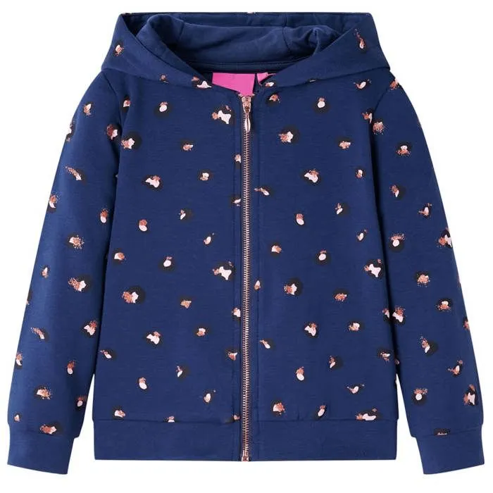 Sweatshirt à capuche pour enfants bleu marine 5 dimensions disponibles-0