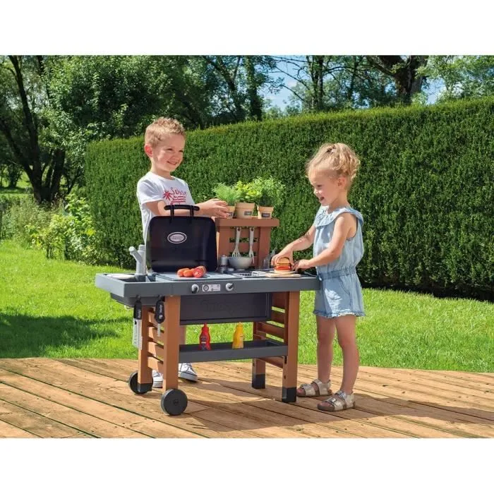 Cuisine d'Extérieur Évolutive Smoby - Grill et Plancha - 40 Accessoires-3