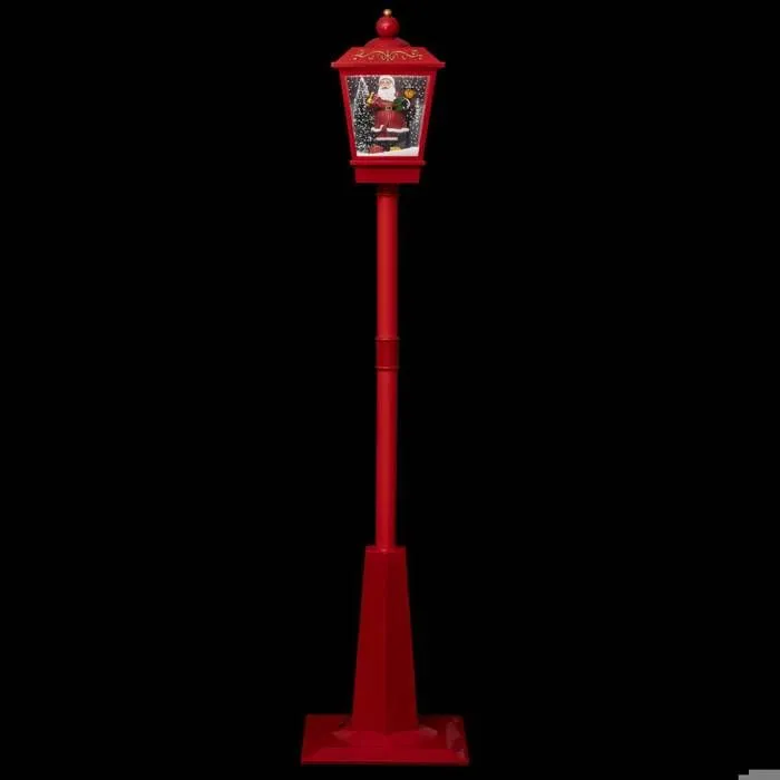 Lampadaire lumineux - Décoration d'intérieure - Père Noël - Rouge - 40 cm - Musical-0