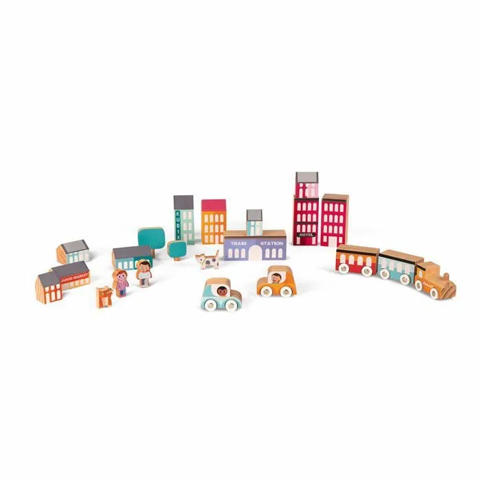 Kubix 22 pièces city - Jouets par univers - Jeux de construction - Cubes en bois-4