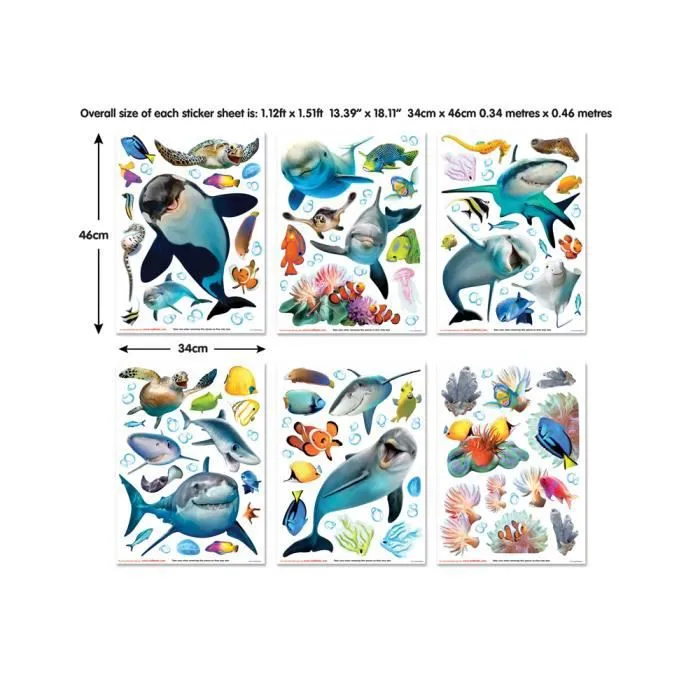 Stickers - BébéGavroche - Aventure sous-marine - 126 stickers - Décoration murale - Thème marin-1