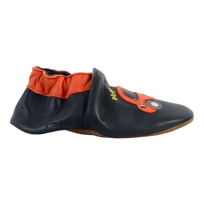 Chaussons enfant - Robeez - Beep Beep - Marine foncé/orange - Confort exceptionnel-1