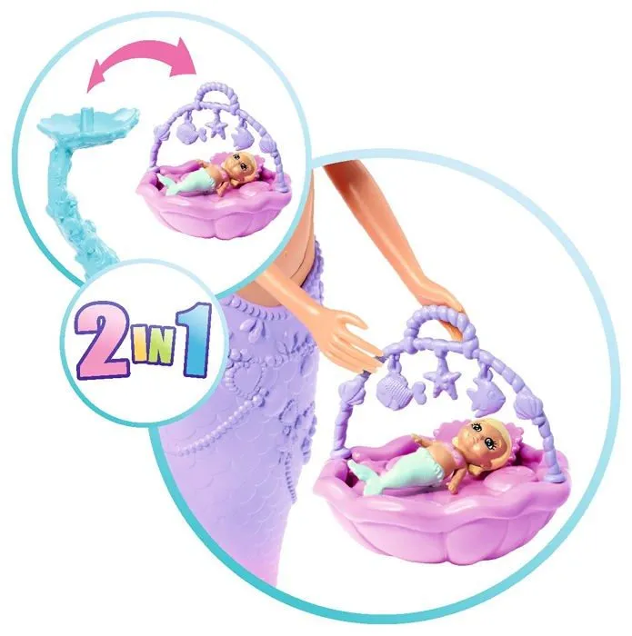 Simba - 105733524 - Steffi Love Famille Sirenes - Poupee Mannequin 29cm Enceinte - Kevin Sirene et Bebe - Des 3 Ans - S06-3