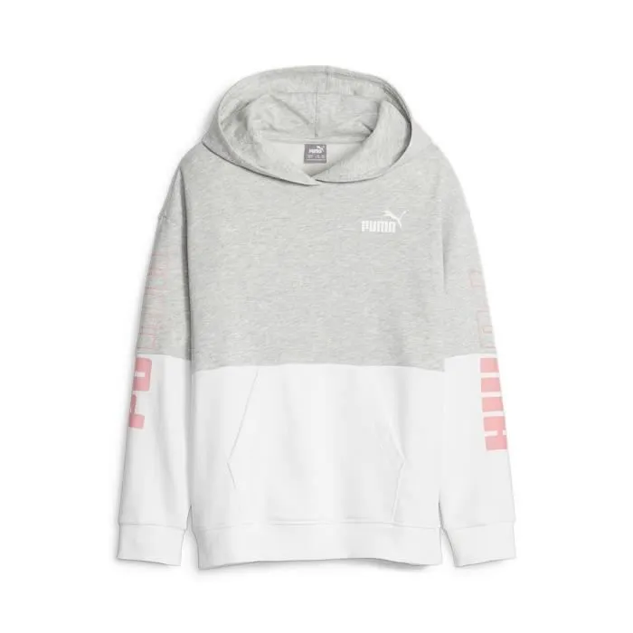 Sweat - PUMA - Power Colorblock FL - Gris Clair - Manches Longues - Col Capuche-0