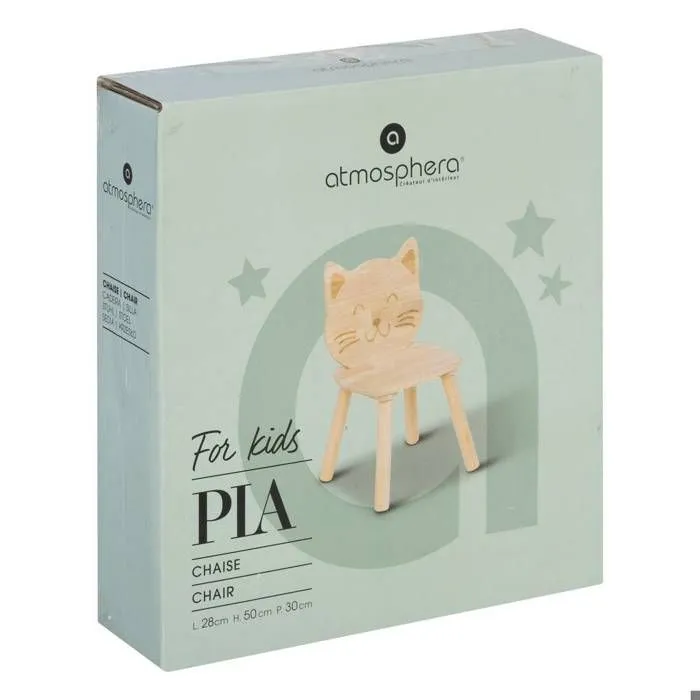 Chaise enfant chat Pia hévéa - Atmosphera createur d'interieur-1