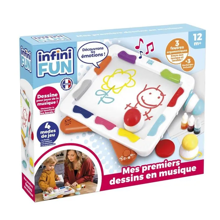 Jeu de coloriage - Infini Fun - Xylopad - Multicolore - 3 feutres ergonomiques - 12 mois et plus-0