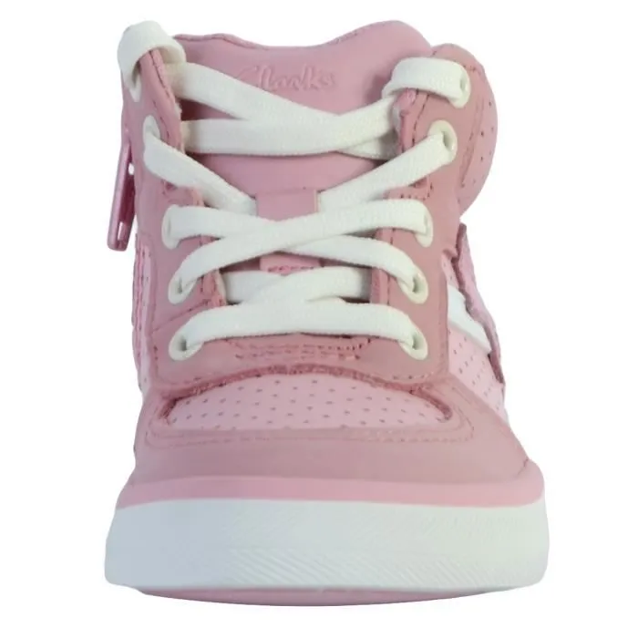 Basket Montante Cuir  Clarks City Flake - Rose-3