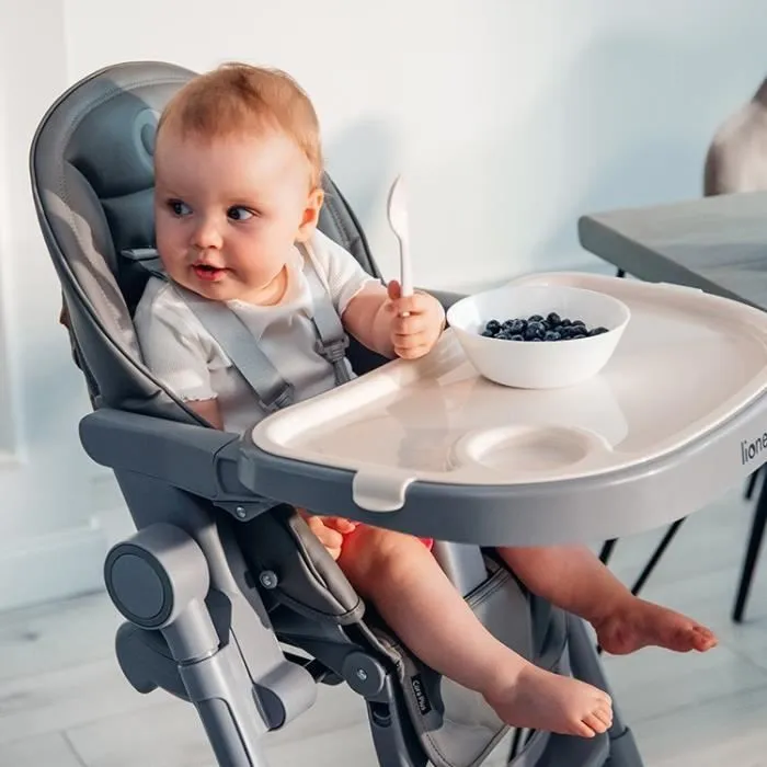 LIONELO Cora Plus - Chaise haute avec fonction transat - 2en1 - Pliable - Mobilité garantie grâce à 4 roulettes - 0–36 mois - Olive-1