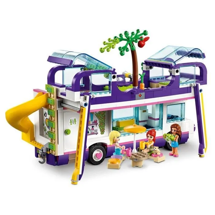 LEGO® Friends 41395 Le Bus de l’Amitié avec Maison de Poupée, Jouet avec Piscine et Toboggan, pour Enfant 8 ans et +-2