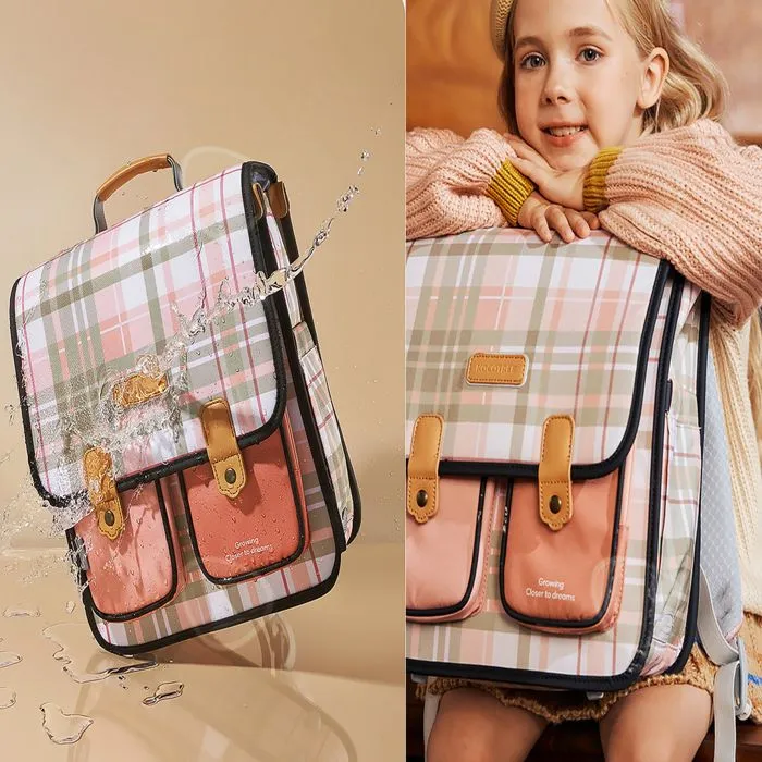 C Sac à dos scolaire 36x33x17cm cartable d'étudiant réduction de la charge angleterre ultra-légère grande capacité rétro cartable-3