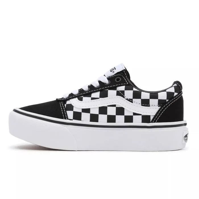 Chaussure pour Fille - Vans - Ward Platform - Noir - Lacets - Plateau-1