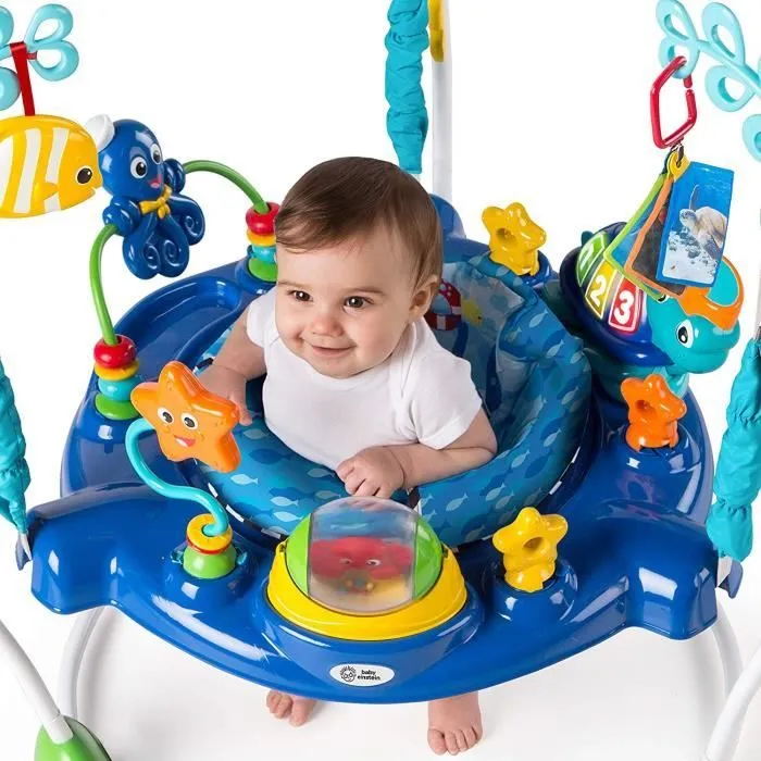 BABY EINSTEIN Aire d'éveil bébé multi-jouets, siège à rebonds, pivotant 360° - Neptune - Jouet tortue amovible,13 jeux multilingues-1