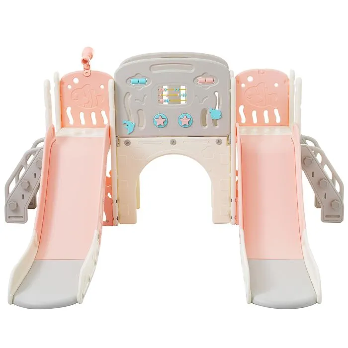Aire de jeux pour enfants - Créatures marines - 8 en 1 - Toboggan - Tunnel - Télescope-1