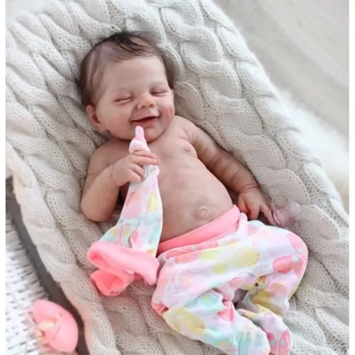 Poupées nouveau-nées réalistes avec corps complet en silicone vinyle souple, poupées bébé reborn réalistes de 19 pouces-1