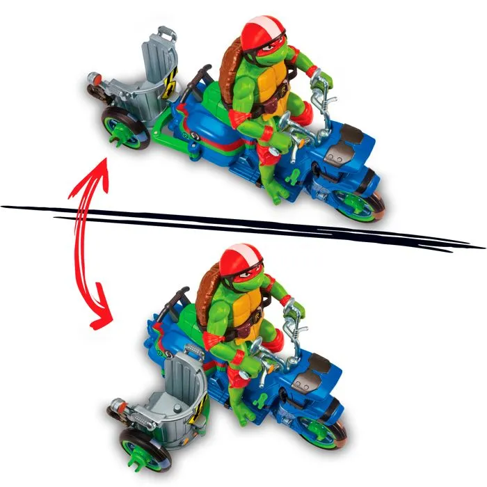 Les Tortues Ninja, Véhicule avec Figurine exclusive, 12 cm, Fonction combat, Leonardo, Pour les enfants dès 4 ans, TU8031-3
