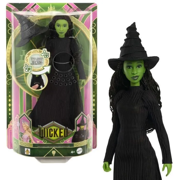 Mattel-Wicked-Poupée Elphaba chantante avec habillages et accessoires - Wicked - HYM40-0