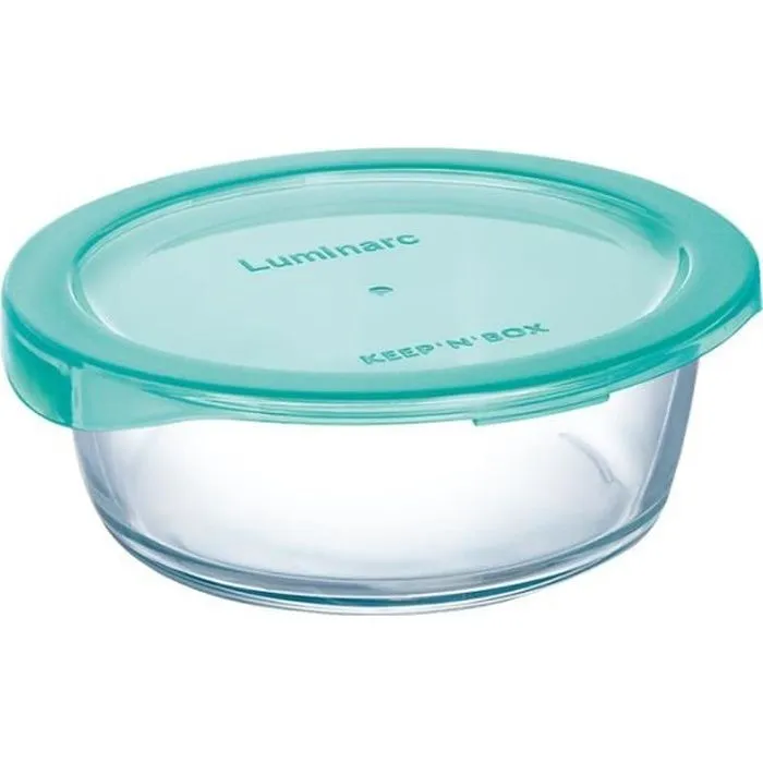 LUMINARC Boite ronde + couvercle Keep'n box 67 cl transparent et vert-0