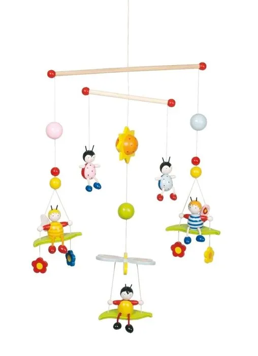 Mobile en bois, Abeilles et coccinelles-1