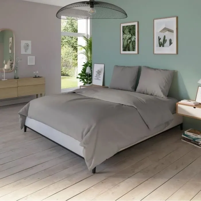 DODO - Housse de couette - 260x240 cm - Coton - Antibactérien - Taupe-8