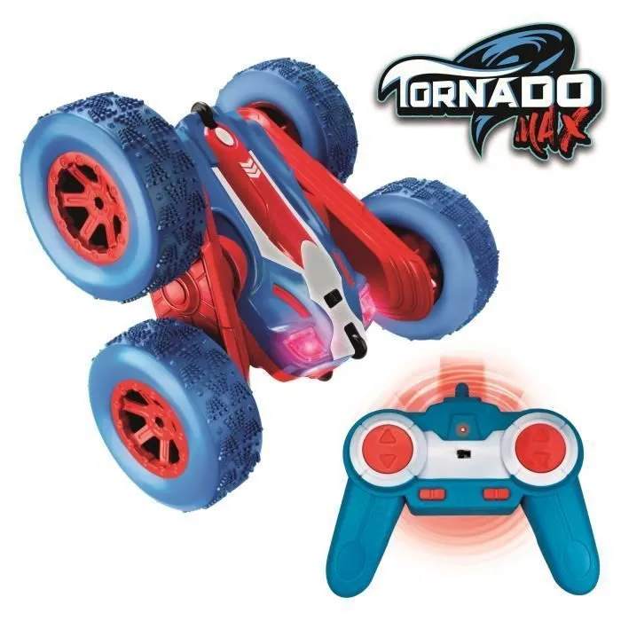 Voiture télécommandée - Xtrem Raiders - Tornado Max - Rouge et bleu - 360° - Mixte - 8 ans et plus-0
