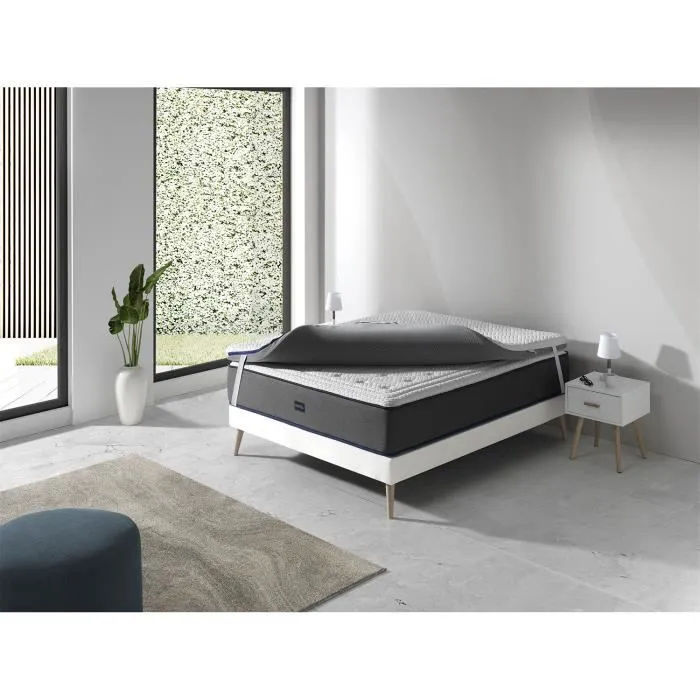Sur matelas 90X190 JENO, Epaisseur 8 CM, Dehoussable, Moussee a memoire et adaptable. Fermeté 3-5 Moyenne-1