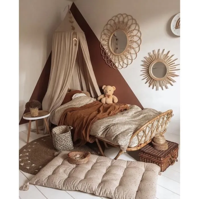 Ciel de lit bébé Deryan - Moustiquaire tente Enfant Vintage Nougat - Convient aux enfants à partir de 0 ans-1