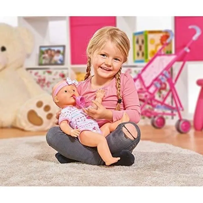 Poupée Enfant - SIMBA - New Born Baby - Fonction Pipi - Rose - 43 cm-1