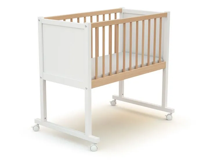 Berceau 40x80 CONFORT - Blanc - Hêtre Verni - AT4 - Matelas inclus-0