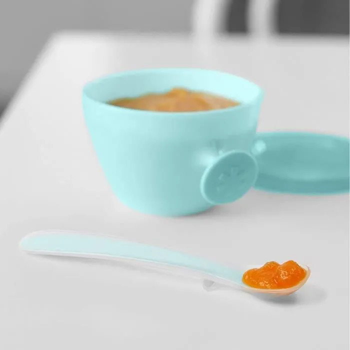 Cuillères Easy Feed - Skip Hop - Gris - Sarcelle - Silicone souple et flexible-3