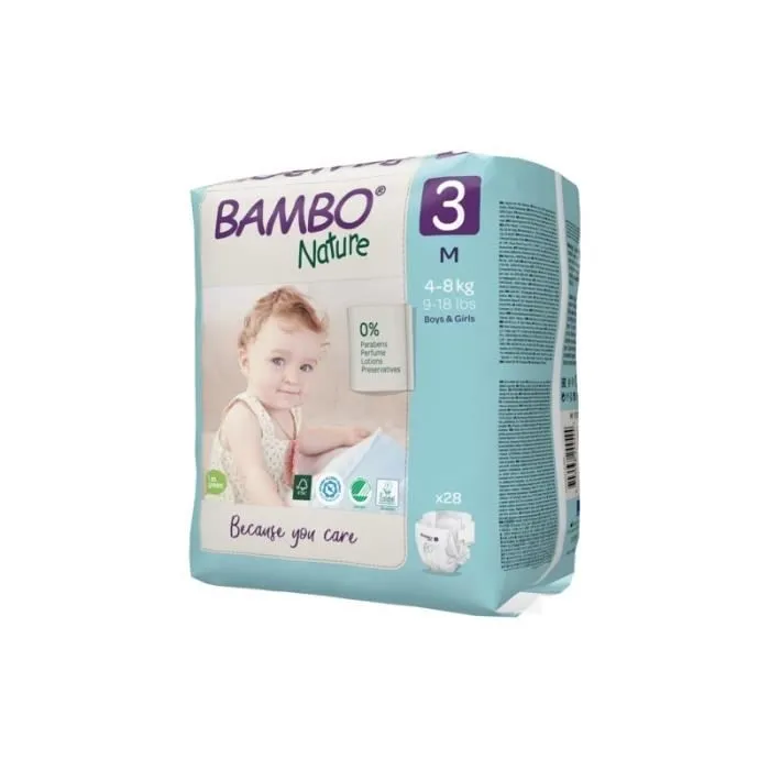 Couches Bambo Nature Midi T3 4/8 kg - 6 paquets de 28 aille 3-2