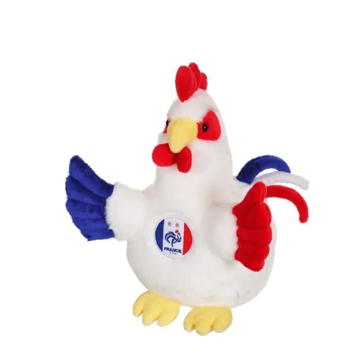Gipsy Toys - Coq en Peluche FFF - 25 cm - Bleu Blanc Rouge-1