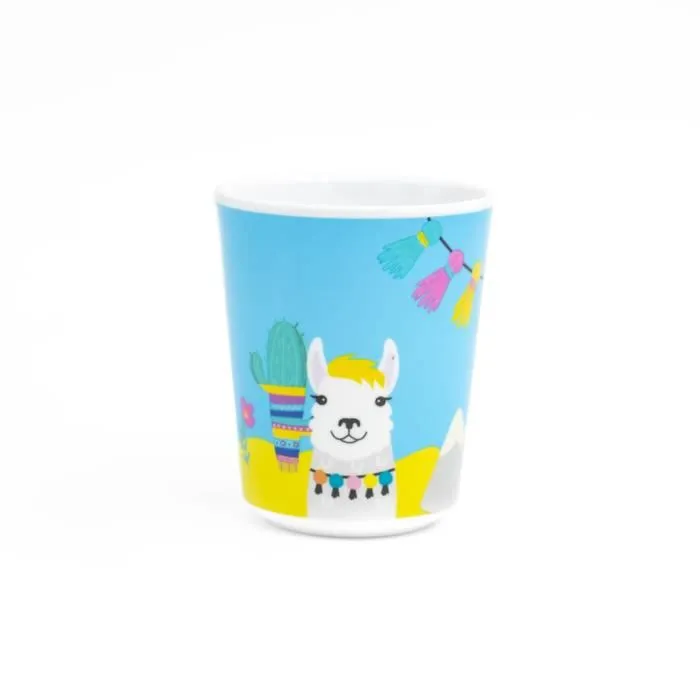 Mill'O Bébé - Coffret 5 pièces Lama jaune (Assiette + bol + gobelet + 2 couverts)-3