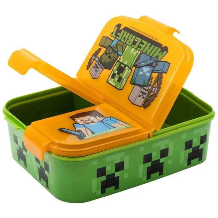 Boîte à goûter - Stor - Minecraft - Multi compartiments - Orange - Enfant-1