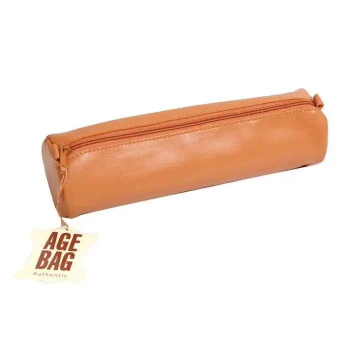 Trousse - CLAIREFONTAINE - Age Bag - Cuir - Marron - Zippée-0
