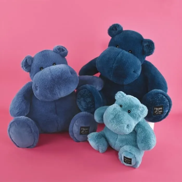 Peluche hippopotame 40CM Bleu-0