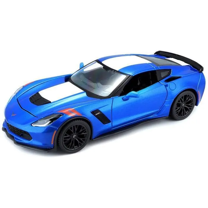 Véhicule de collection - MAISTO - Corvette Grand Sport 2017 bleue - en métal - à l'échelle 1/24ème-0