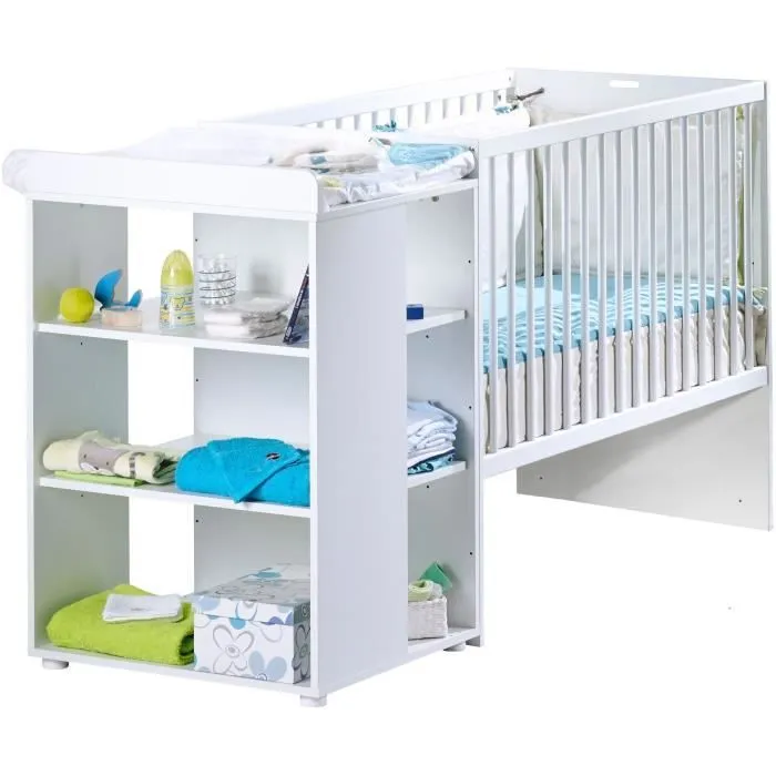 SAUTHON ELOI Lit Combiné 3 en 1 Évolutif 60 x 120 en 90x190 cm - Blanc-4
