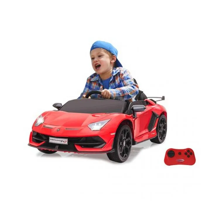Voiture électrique - JAMARA - Lamborghini Aventador SVJ - Rouge - 12V - Bluetooth-4