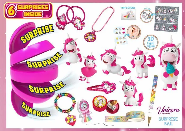 Craze - 20371 - Ball Unicorn Jouet Oeuf Surprise Figurine Licorne Bijoux Enfant Petits Cadeaux Fille , Multicolore-0